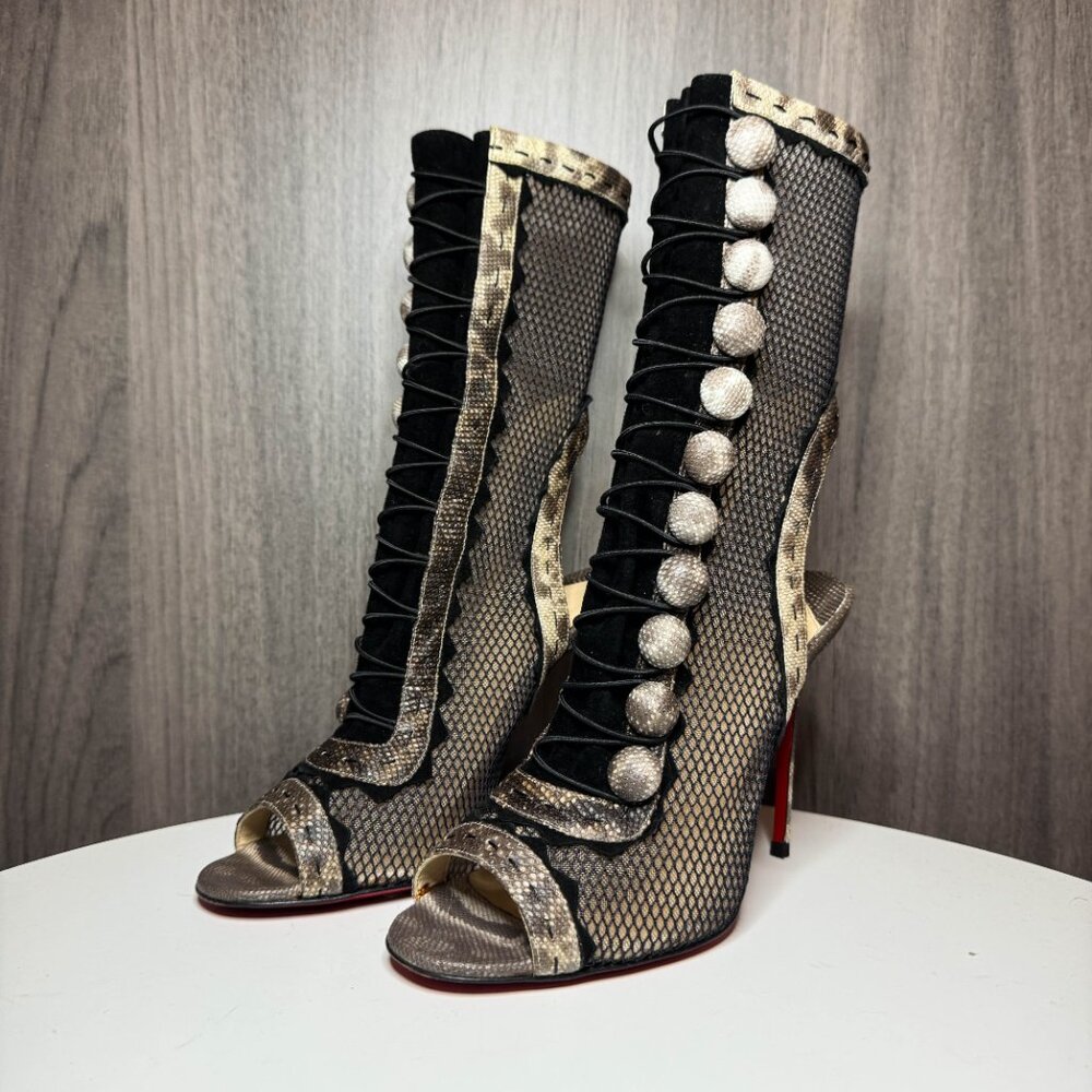 Louboutin Attention fishnet ankle boots - Picture 2 of 9
